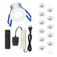 Set LED-inbouwspot met afstandsbediening Varese wit 3W dimbaar IP54 1-12 stuks - thumbnail