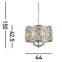 Searchlight Design hanglampBijou Ø 44cm - 6585-5CC - thumbnail