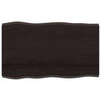 Tafelblad natuurlijke rand 100x60x(2-4)cm eikenhout donkerbruin - thumbnail