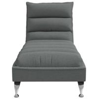 Massage chaise longue met kussens stof donkergrijs - thumbnail
