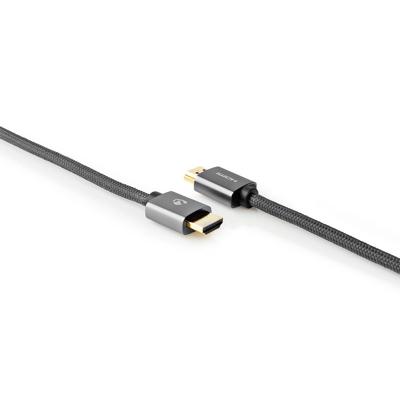 High Speed HDMI-kabel met Ethernet | HDMI-connector - HDMI-Connector | Gun Metal Grey | Gevlochten Kabel