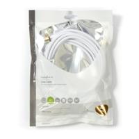 Coaxkabel 100 dB | IEC (coax) male haaks - IEC (coax) female haaks | 5,0 m | Wit - thumbnail