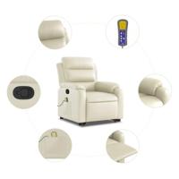 Sta-op-massagestoel verstelbaar kunstleer crèmekleurig - thumbnail