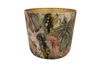 TS Collection bloempot monstera kunststof, metaal 23x20cm mystery - thumbnail