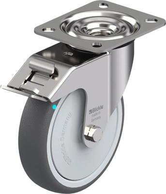 Blickle LEX-PATH 125KFD-FI Zwenkwiel met rem Wieldiameter: 125 mm Draagvermogen (max.): 150 kg 1 stuk(s)