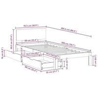 Bedframe met hoofdeinde 3 pcs Wasbruin Massief Vurenhout - thumbnail