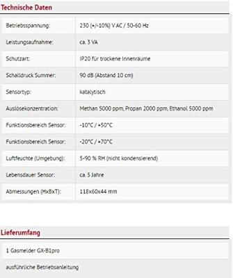 Schabus GX-B1pro integr. Sensor SE Gasmelder Met interne sensor werkt op het lichtnet, werkt via stopcontact Detectie van Methaan, Propaan, Ethanol Schabus GX-B1pro integr. Sensor SE Gasmelder Met interne sensor werkt op het lichtnet, werkt via stopcontact Detectie van Methaan, Propaan, Ethanol
