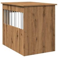 VidaXL Hondenbench 55x80x68 cm bewerkt hout artisanaal eikenkleurig - thumbnail