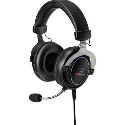 Renkforce RF-GH-300 Over Ear headset Gamen Kabel 7.1 Surround Zwart Microfoon uitschakelbaar (mute), Volumeregeling Renkforce RF-GH-300 Over Ear headset Gamen Kabel 7.1 Surround Zwart Microfoon uitschakelbaar (mute), Volumeregeling