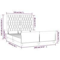 Bedframe zonder matras stof crèmekleurig 140x190 cm - thumbnail