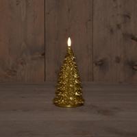 LED Kaars wax everlands kunstkerstboom goud 9,5x20cm - thumbnail