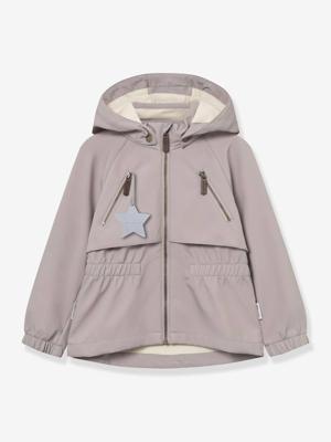 Softshell meisjesjas met capuchon, winddicht en waterafstotend MATALGEA MINI A TURE zachtpaars