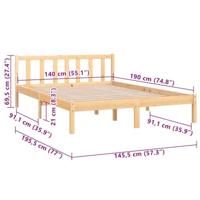 Bedframe massief grenenhout 140x190 cm - thumbnail