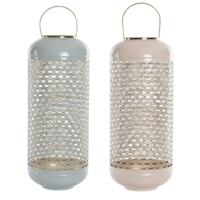 Kaarshouder DKD Home Decor Blauw Roze Aluminium 24 x 24 x 60 cm 24 x 24 x 71 cm (2 Stuks) (2 Onderdelen) - thumbnail