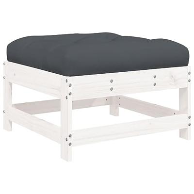7-delige Loungeset met kussens massief hout wit