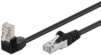 Goobay patchkabel cat 5e 90° f/utp 1m (zwart)
