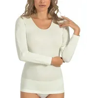 Entex thermo shirt dames lange mouw - Warm wollen ondershirt - Diepe ronde hals - thumbnail