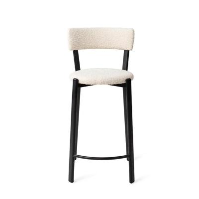 Jesper Home Barkruk 'Obu' Bouclé, kleur Icing on the Cake (zithoogte 65cm)