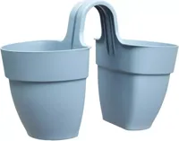 Elho Vibia Campana flower twin 21 cm vintage blauw - thumbnail