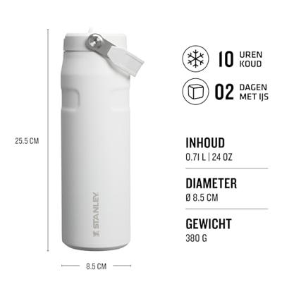 Stanley The IceFlow™ Bottle Flip Straw 2.0 0.07L / 24oz Thermosfles Frost 700ML Stanley The IceFlow™ Bottle Flip Straw 2.0 0.07L / 24oz Thermosfles Frost 700ML