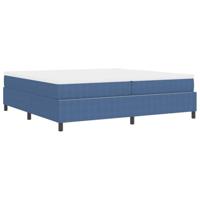 Boxspringbed Blauw en Wit 200 x 200 cm Katoen Stof - thumbnail