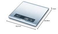 Beurer KS 51 Keukenweegschaal Digitaal Weegbereik (max.)=5 kg RVS 203 x 182 x 15 - thumbnail