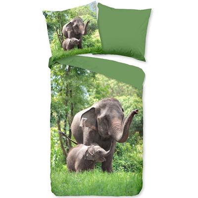 Good Morning Good Morning nr.30754 Elephants 140x220 groen