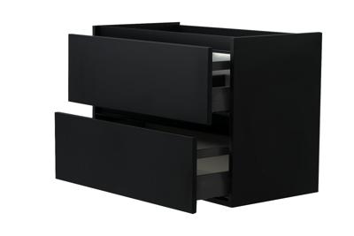 Wiesbaden Marmaris losse onderkast + 2 laden mat zwart 60 cm