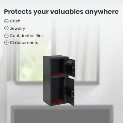 VidaXL Digitale kluis met slot donkergrijs 35 x 31 x 80 cm staal