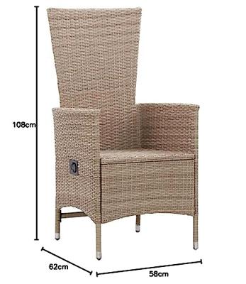 Tuinstoelen 2 st met kussens poly rattan beige Tuinstoelen 2 st met kussens poly rattan beige