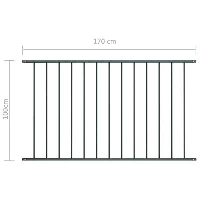 VidaXL Hekpaneel 1,7x1 m gepoedercoat staal antraciet