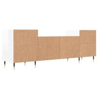 Tv-meubel 160x35x55 cm bewerkt hout hoogglans wit - thumbnail