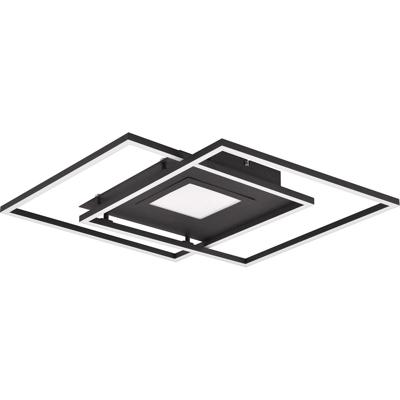 LED Plafondlamp - Plafondverlichting - Trion Avia - 36W - Aanpasbare Kleur - Afstandsbediening - Dimbaar - Mat Zwart - Aluminium