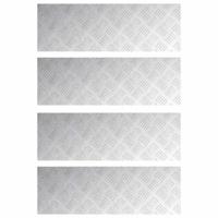 VidaXL Trap tread rechthoekig 4 pcs zilver 75 x 25 cm aluminium - thumbnail