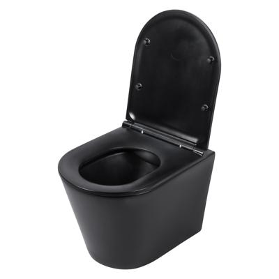 Wandtoilet Differnz Met PK Uitgang Rimless Inclusief Toiletbril Mat Zwart Differnz Wandtoilet Differnz Met PK Uitgang Rimless Inclusief Toiletbril Mat Zwart Differnz