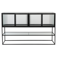 Dutchbone Dressoir 'Boli' Glas en metaal, 150cm - thumbnail