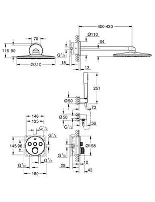 Grohe Smartcontrol Inbouw Mengkraan 2 Stralen Rond Chroom - thumbnail