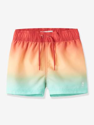 Zwemshort voor jongens met NAME IT-verloop fluoriserend groen