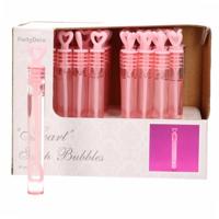 Bellenblaas hart roze (48st) - thumbnail
