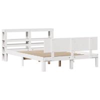 Bedframe met hoofdeinde zonder matras 140x200 cm wit - thumbnail