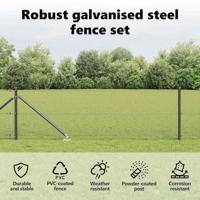 VidaXL Afrasteringspaal grijs 10 x 0,6 m (16 x 16 mm gaas) - thumbnail