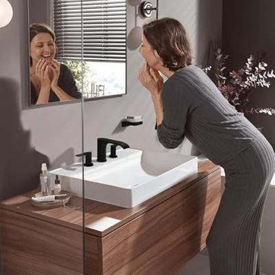 Hansgrohe Wastafelmengkraan Vivenis 3-gats 90 Met Trekwaste Mat Zwart