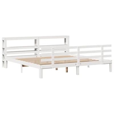 Bedframe met hoofdeinde zonder matras 180x200 cm wit