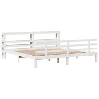 Bedframe met hoofdeinde zonder matras 180x200 cm wit - thumbnail