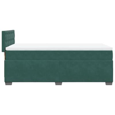 Boxspring met matras fluweel donkergroen 90x190 cm