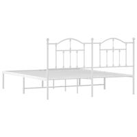 Bedframe met hoofdbord metaal wit 183x213 cm - thumbnail