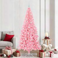 VidaXL Kerstboom met 300 led met standaard roze 210 cm pvc - thumbnail