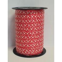 Krullint hartjes malo 10mm x 250 meter rood/wit - thumbnail