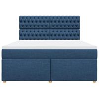 Boxspring met matras stof blauw 180x200 cm - thumbnail