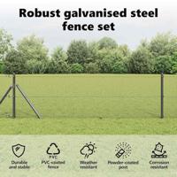 VidaXL Afrasteringspaal grijs 25 x 0,8 m (16 x 16 mm heknet) - thumbnail